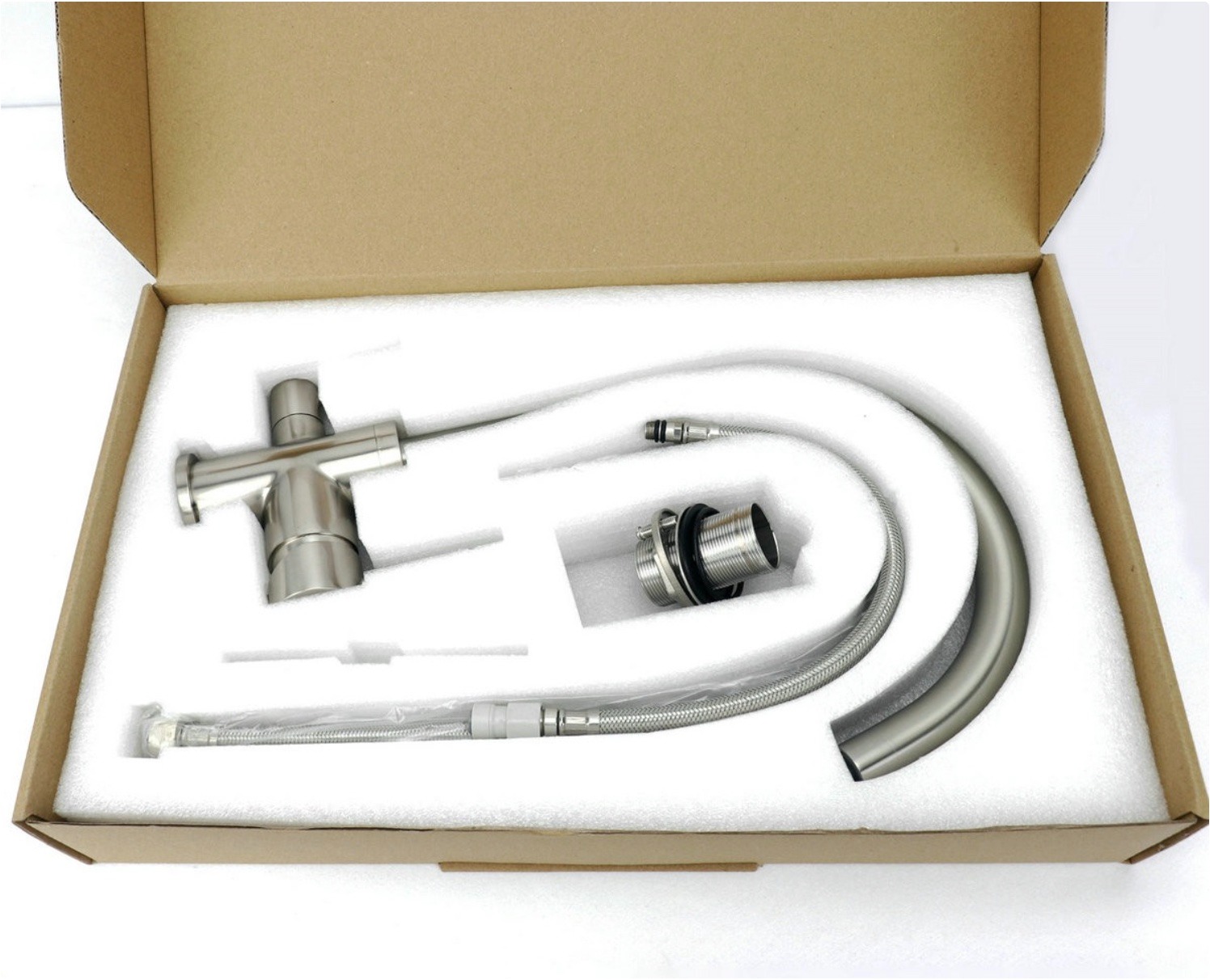 Massief Messing 3-wegkraan DG-B3302-NK Geborsteld Nikkel