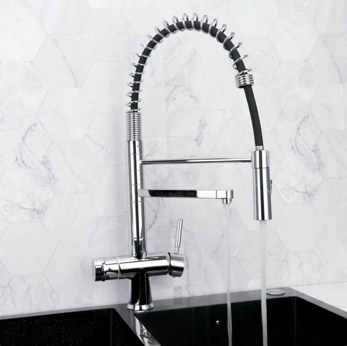 Veertype 3-weg Keukenkraan DG-KS3301C-CR